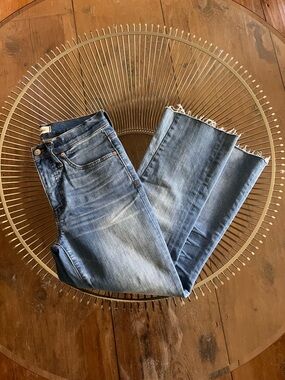 Madewell Light Blue kick flare Jeans with Frayed Hem